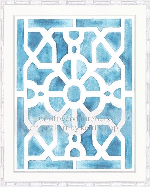 Parterre Garden Geometric Prints - Versailles in Pale Blue - Driftwood Interiors