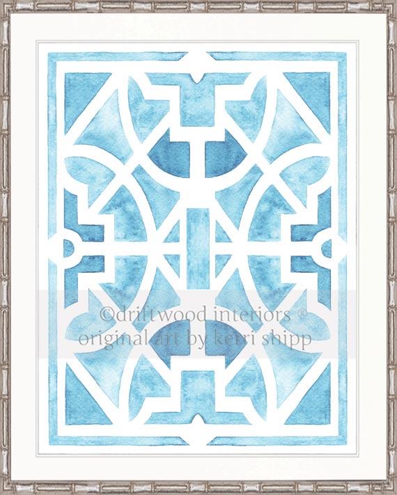 Parterre Garden Geometric Prints - Jardin in Pale Blue - Driftwood Interiors