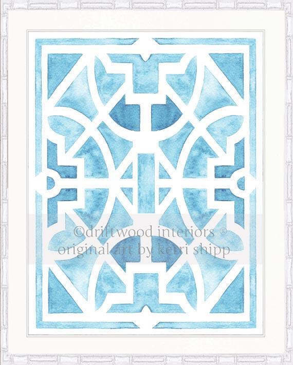Parterre Garden Geometric Prints - Jardin in Pale Blue - Driftwood Interiors