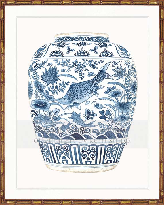 Ginger Jar I in Denim Blue