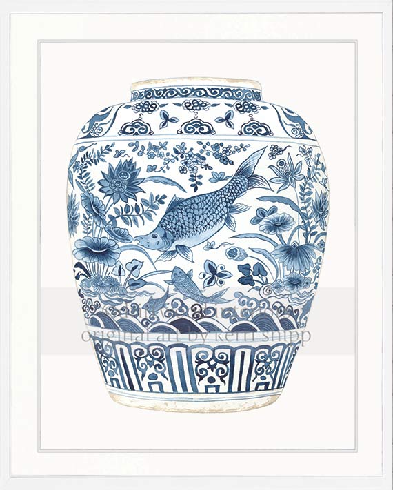 Ginger Jar I in Denim Blue