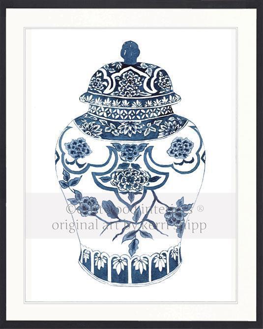 Ginger Jar I in Indigo - Driftwood Interiors