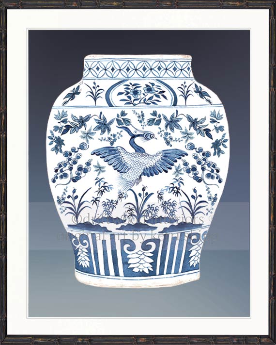 Ginger Jar II in Denim Blue