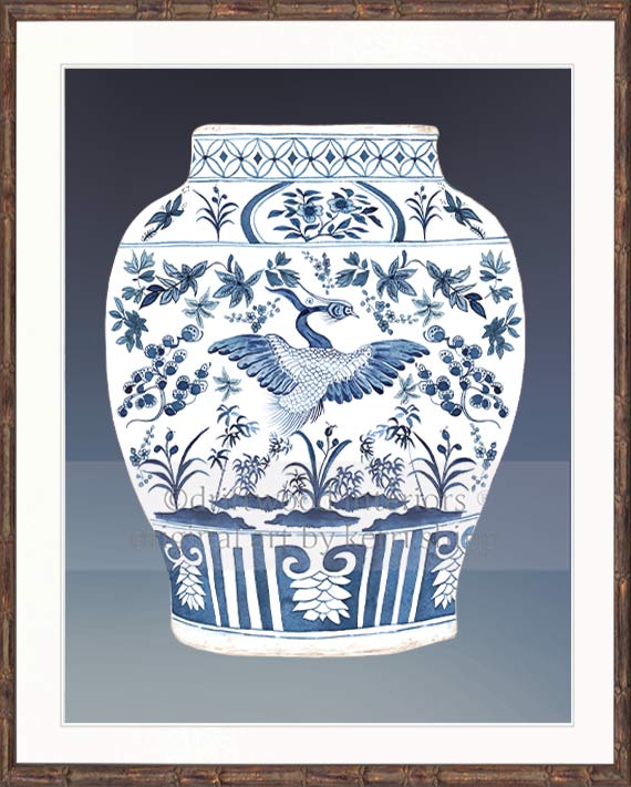 Ginger Jar II in Denim Blue