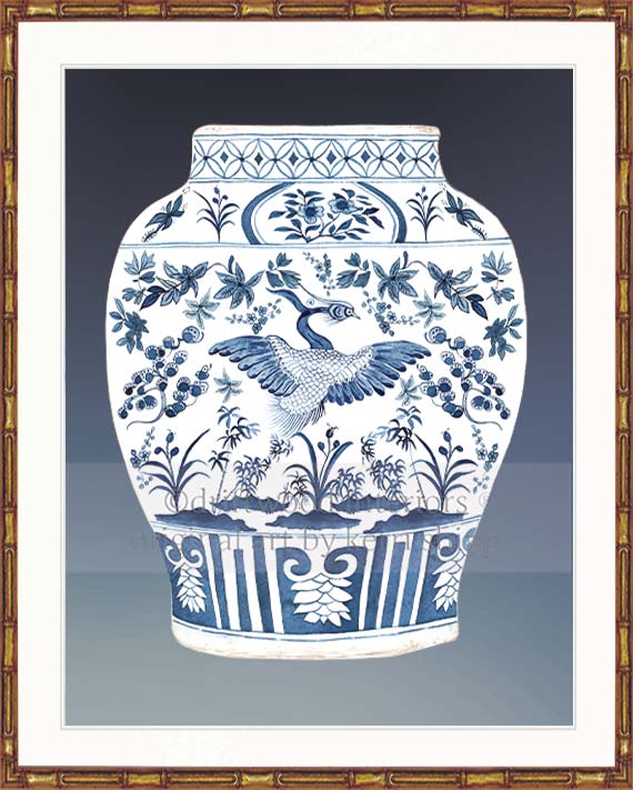 Ginger Jar II in Denim Blue