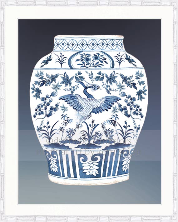 Ginger Jar II in Denim Blue