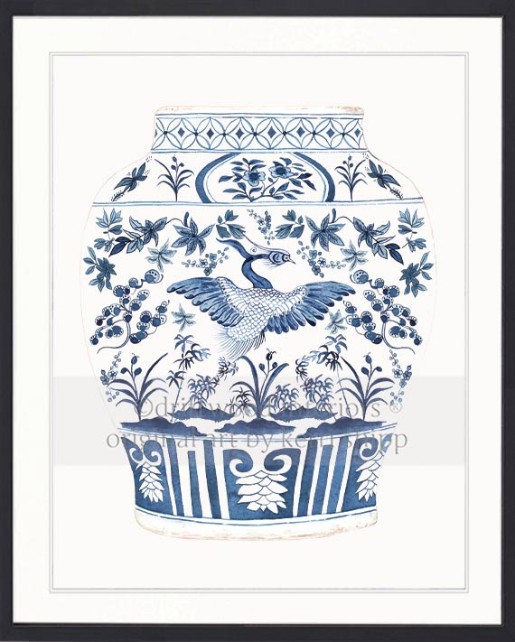 Ginger Jar II in Denim Blue