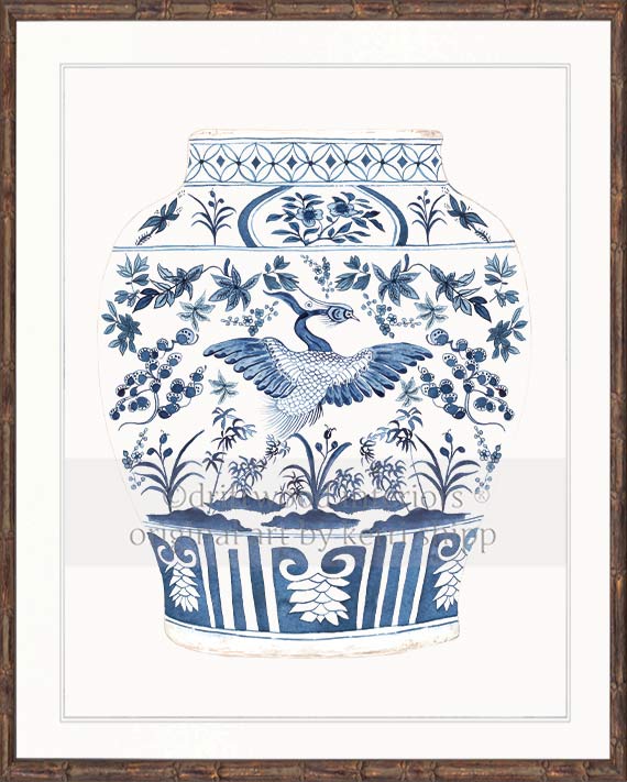 Ginger Jar II in Denim Blue
