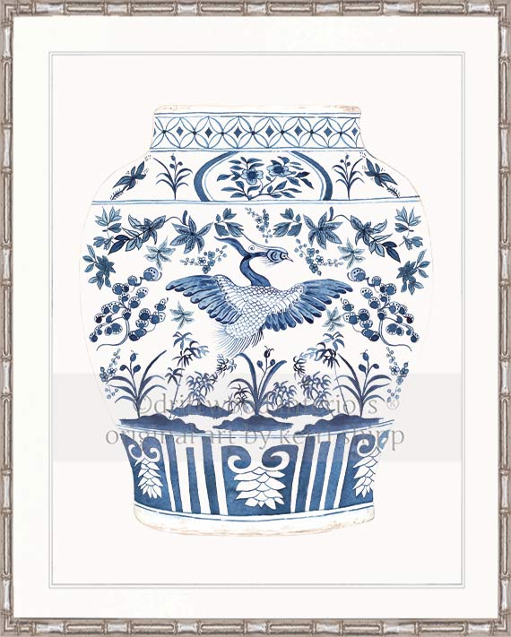 Ginger Jar II in Denim Blue