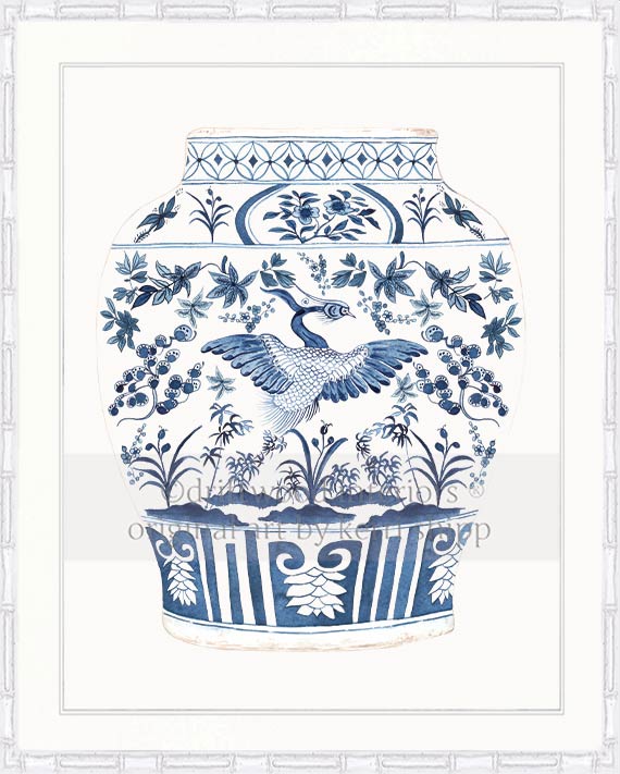 Ginger Jar II in Denim Blue