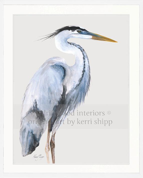 Great Blue Heron Bird Print - Driftwood Interiors