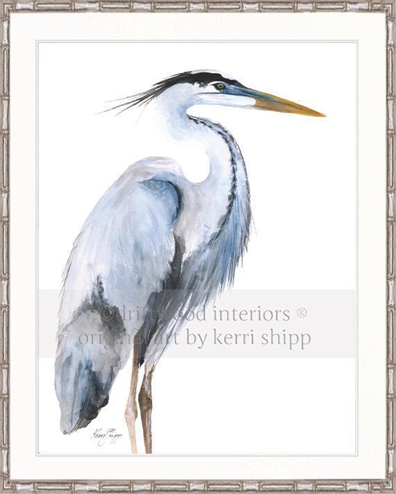 Great Blue Heron Bird Print - Driftwood Interiors