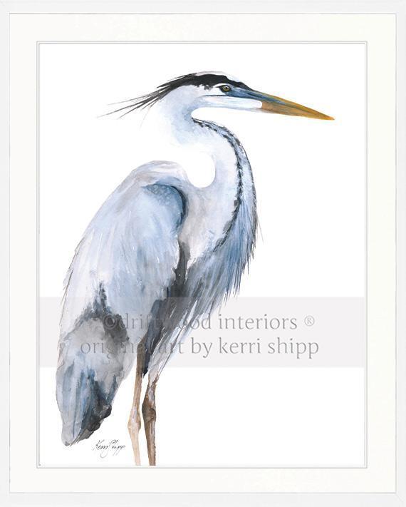 Great Blue Heron Bird Print - Driftwood Interiors
