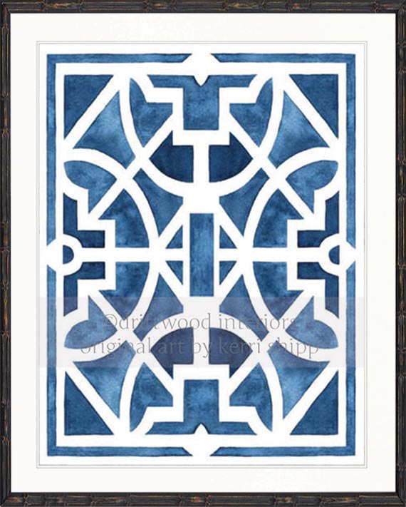 Parterre Gardens Wall Art Print | Jardin in Indigo