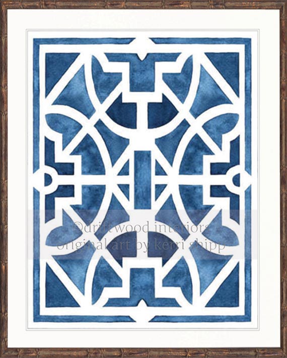 Parterre Gardens Wall Art Print | Jardin in Indigo