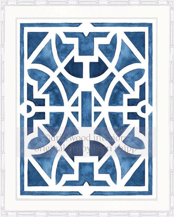 Parterre Gardens Wall Art Print | Jardin in Indigo