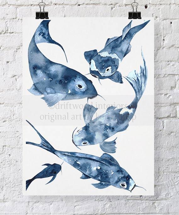 Koi II in Denim - Driftwood Interiors