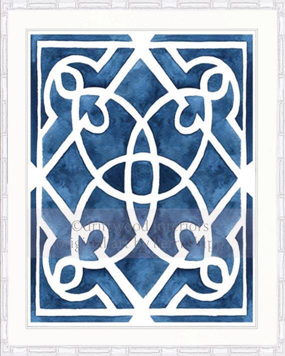 Parterre Gardens Wall Art Print | Belleville in Indigo - Driftwood Interiors