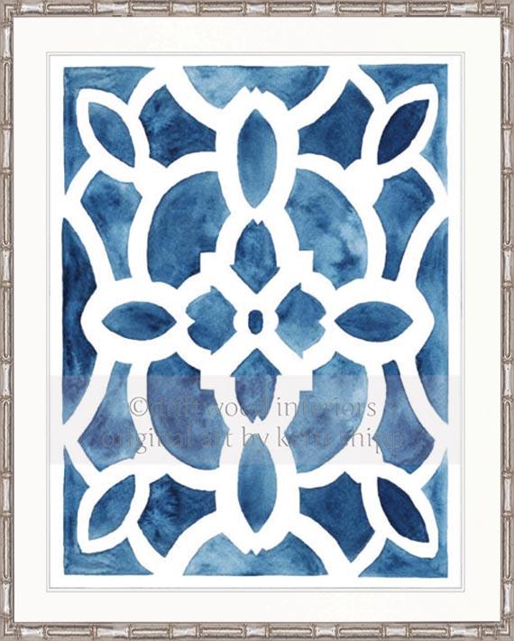 Parterre Garden Wall Art Print | Vendeuvre in Indigo - Driftwood Interiors