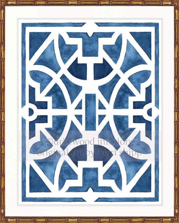 Parterre Gardens Wall Art Print | Jardin in Indigo