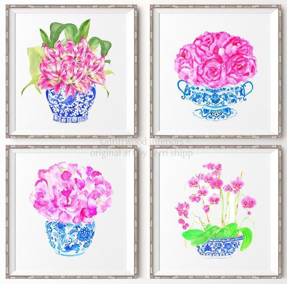 Pink Hippies in Chinois Blue - Driftwood Interiors