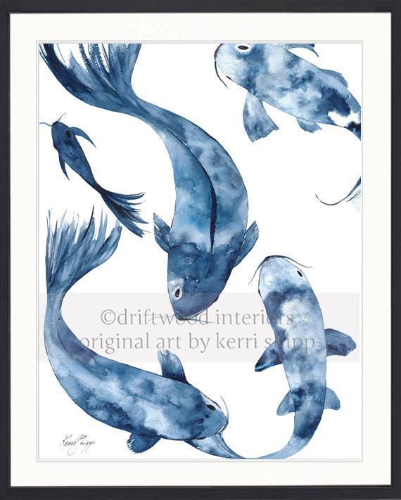 Koi I in Denim - Driftwood Interiors