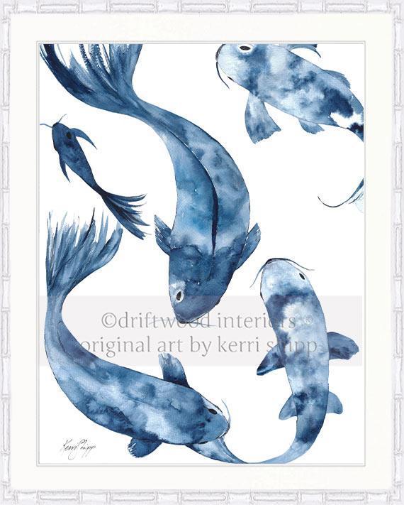 Koi I in Denim - Driftwood Interiors