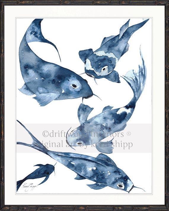 Koi II in Denim - Driftwood Interiors