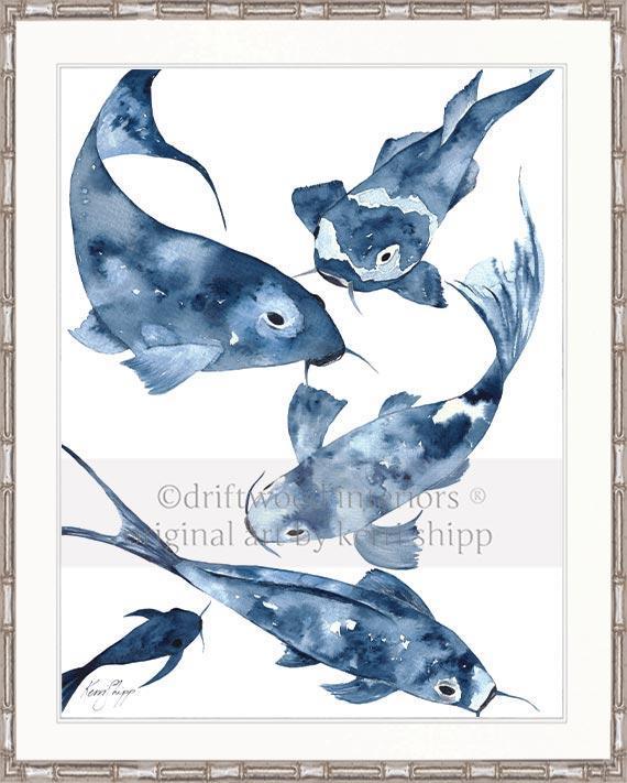 Koi II in Denim - Driftwood Interiors