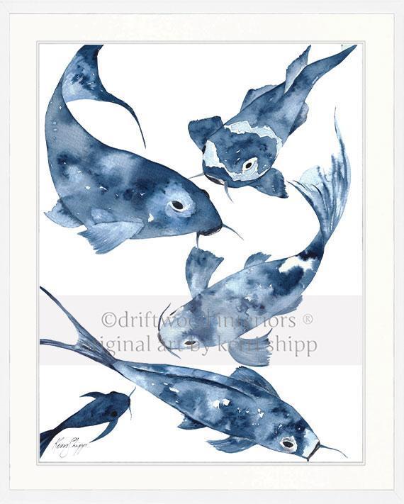 Koi II in Denim - Driftwood Interiors