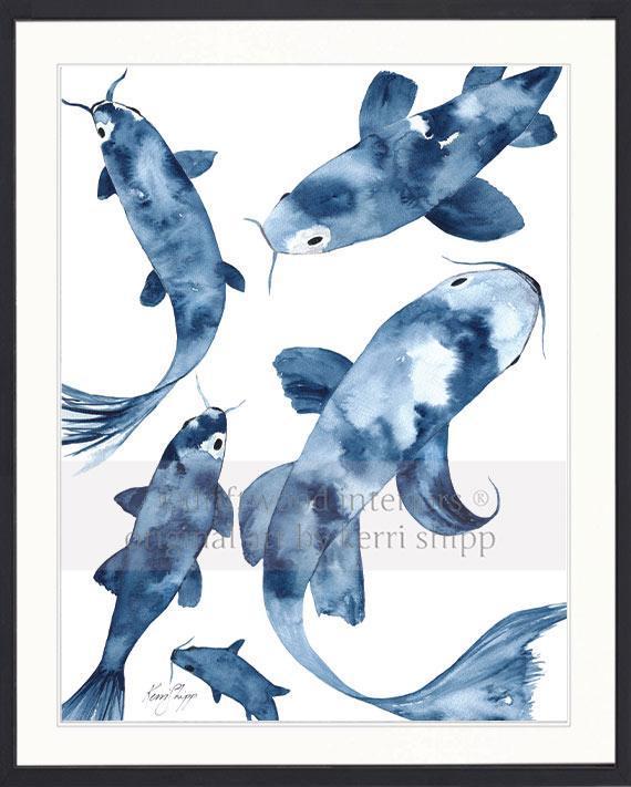 Koi III in Denim - Driftwood Interiors