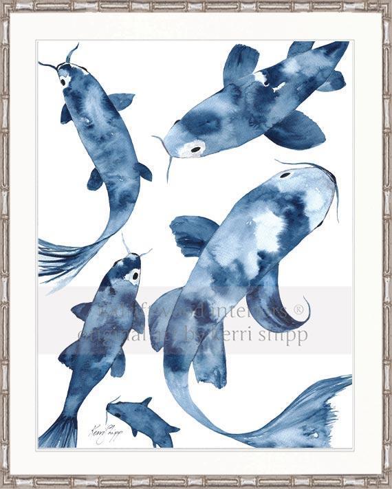 Koi III in Denim - Driftwood Interiors