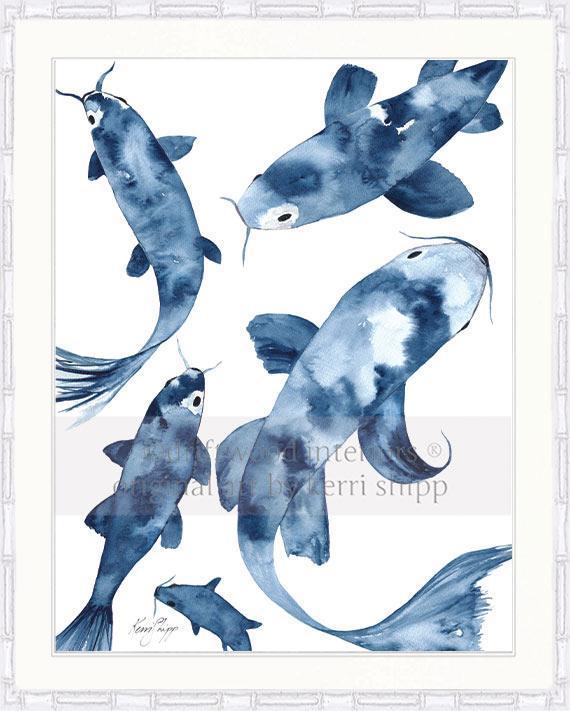 Koi III in Denim - Driftwood Interiors