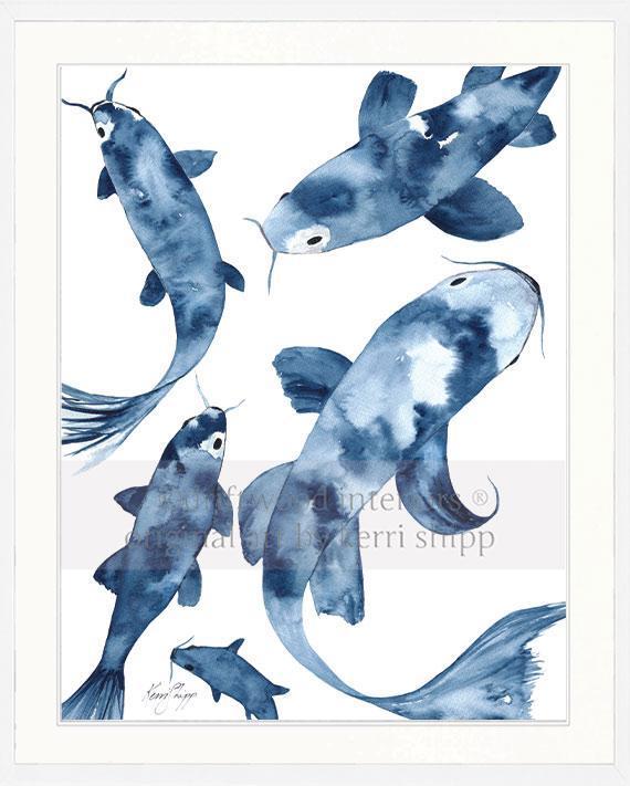 Koi III in Denim - Driftwood Interiors