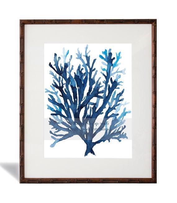 Wall Art Australia - Seaweed I in Indigo Blue framed wall art print - Driftwood Interiors