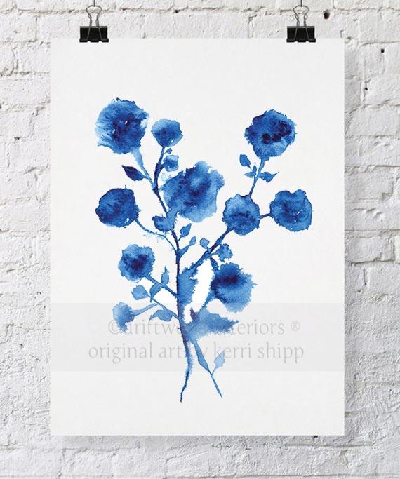 Shibori Floral II in Indigo - Driftwood Interiors
