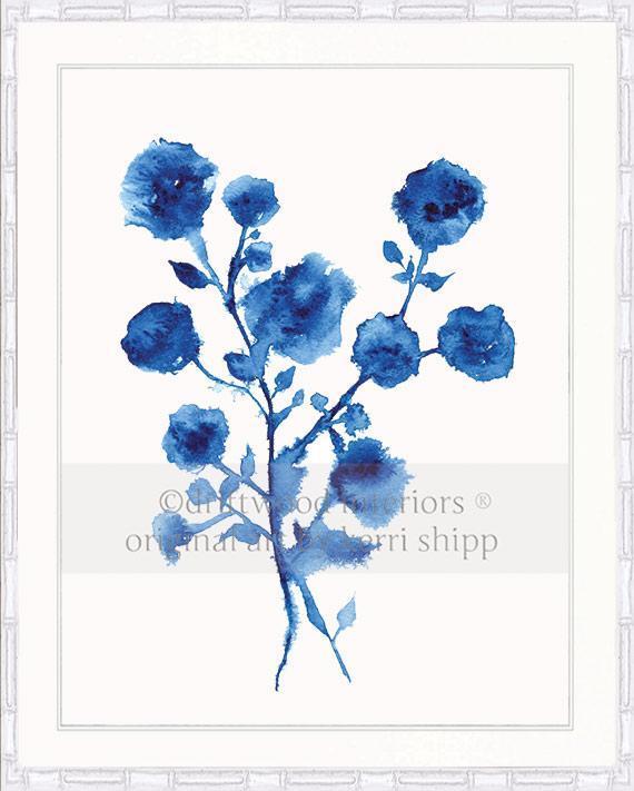 Shibori Floral II in Indigo - Driftwood Interiors