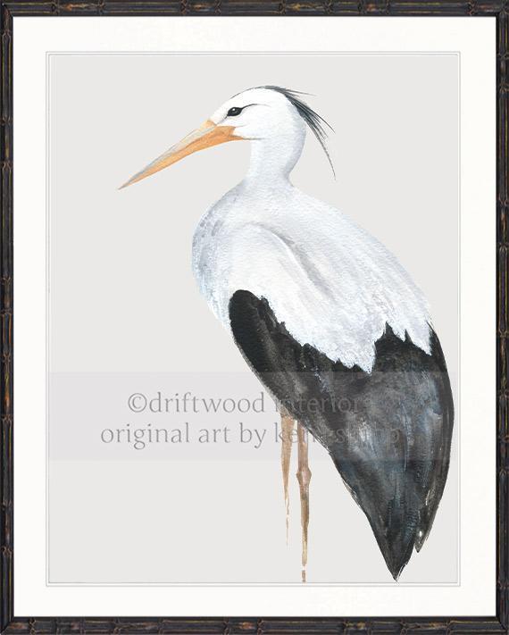 Snowy Egret Bird Print - Driftwood Interiors