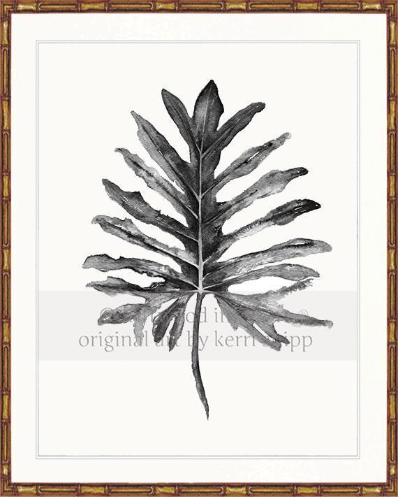 Tropical Leaf II in Charcoal - Driftwood Interiors