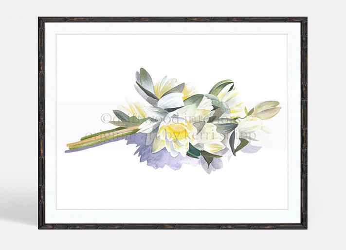 Botanical Wall Art Print | Waterlily Bouquet