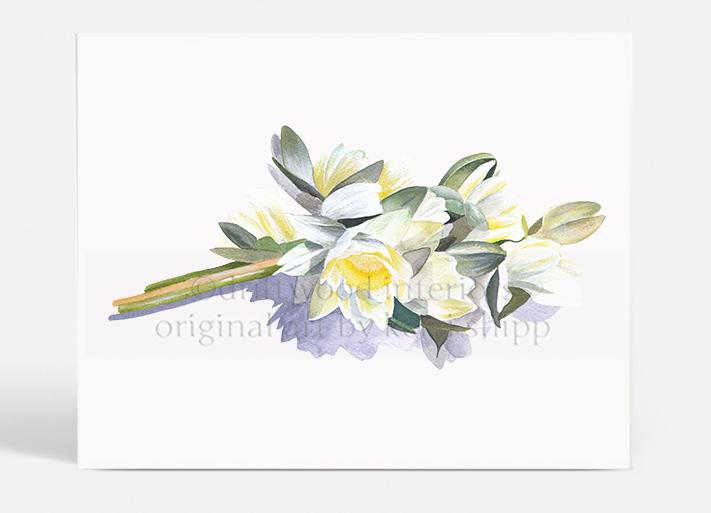 Botanical Wall Art Print | Waterlily Bouquet