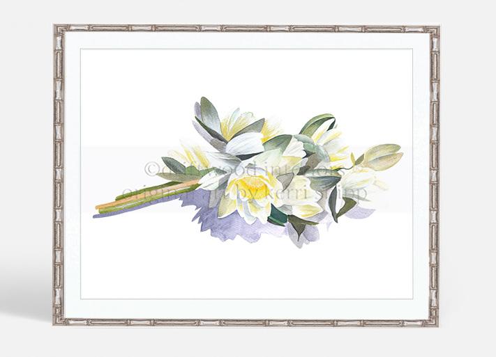 Botanical Wall Art Print | Waterlily Bouquet
