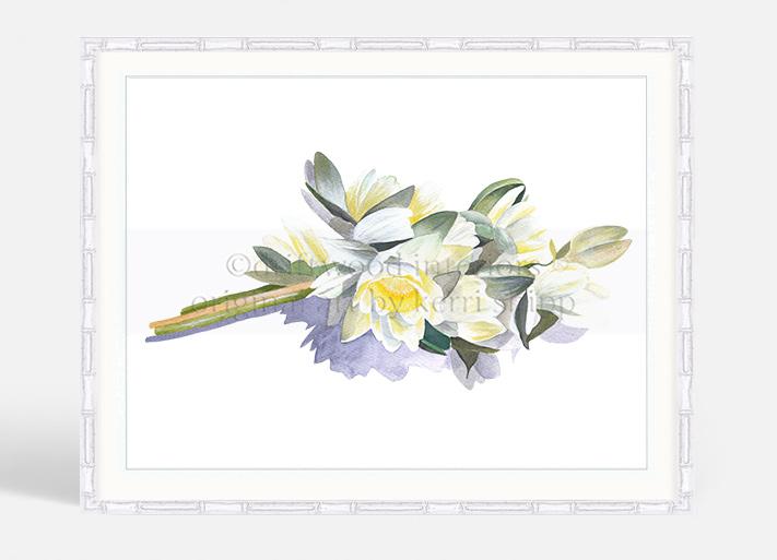 Botanical Wall Art Print | Waterlily Bouquet