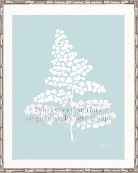 Wall Art Australia - White Fern V Wall Art Print in silver bamboo frame - Driftwood Interiors