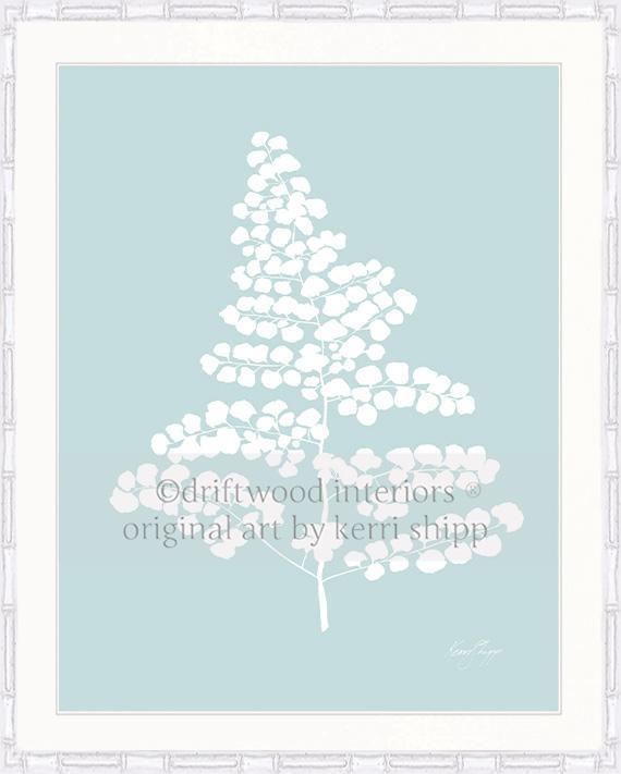 Wall Art Australia - White Fern V Wall Art Print in white bamboo frame - Driftwood Interiors