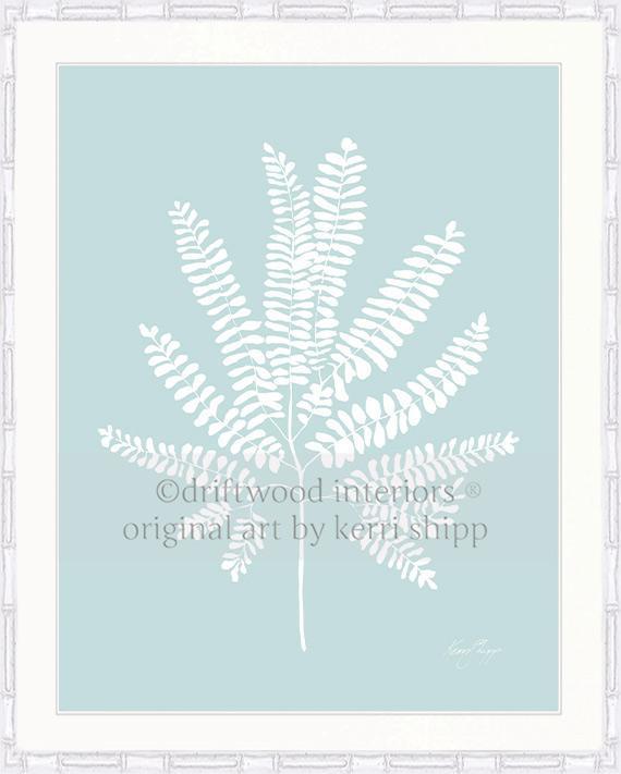 Wall Art Australia - White Fern VI Wall Art Print in white bamboo frame - Driftwood Interiors
