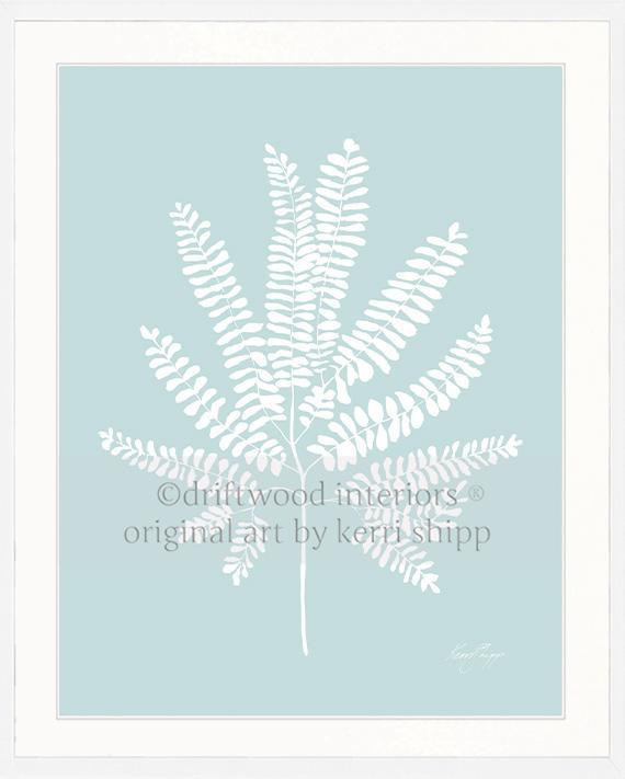 Wall Art Australia - White Fern VI Wall Art Print in white timber frame - Driftwood Interiors