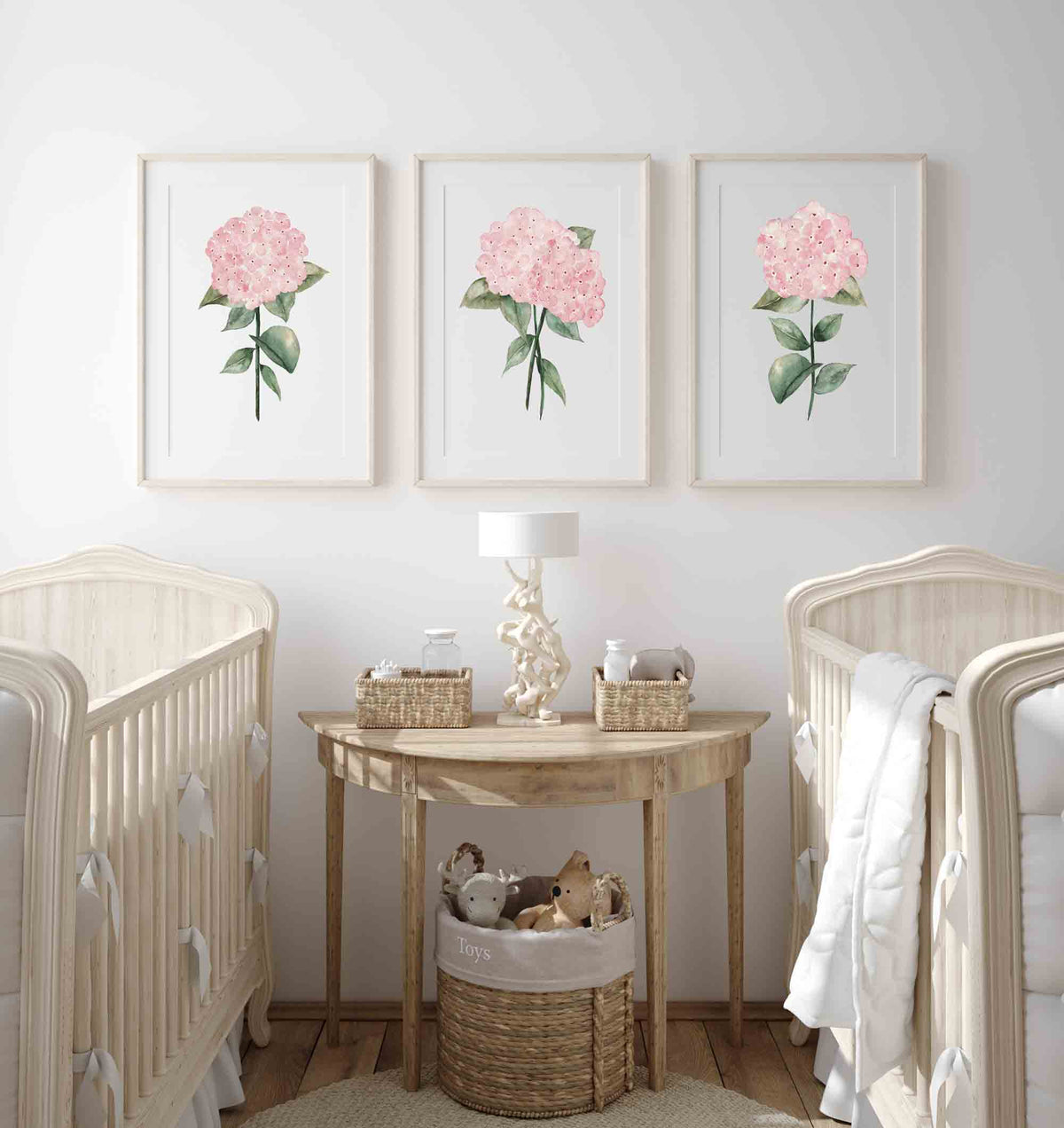 Pale Blue Hydrangea Set of 3 Prints
