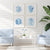 Sky Blue Coral Seaweed Set of 4 Wall Art Prints in Hamptons Style Home | Driftwood Interiors