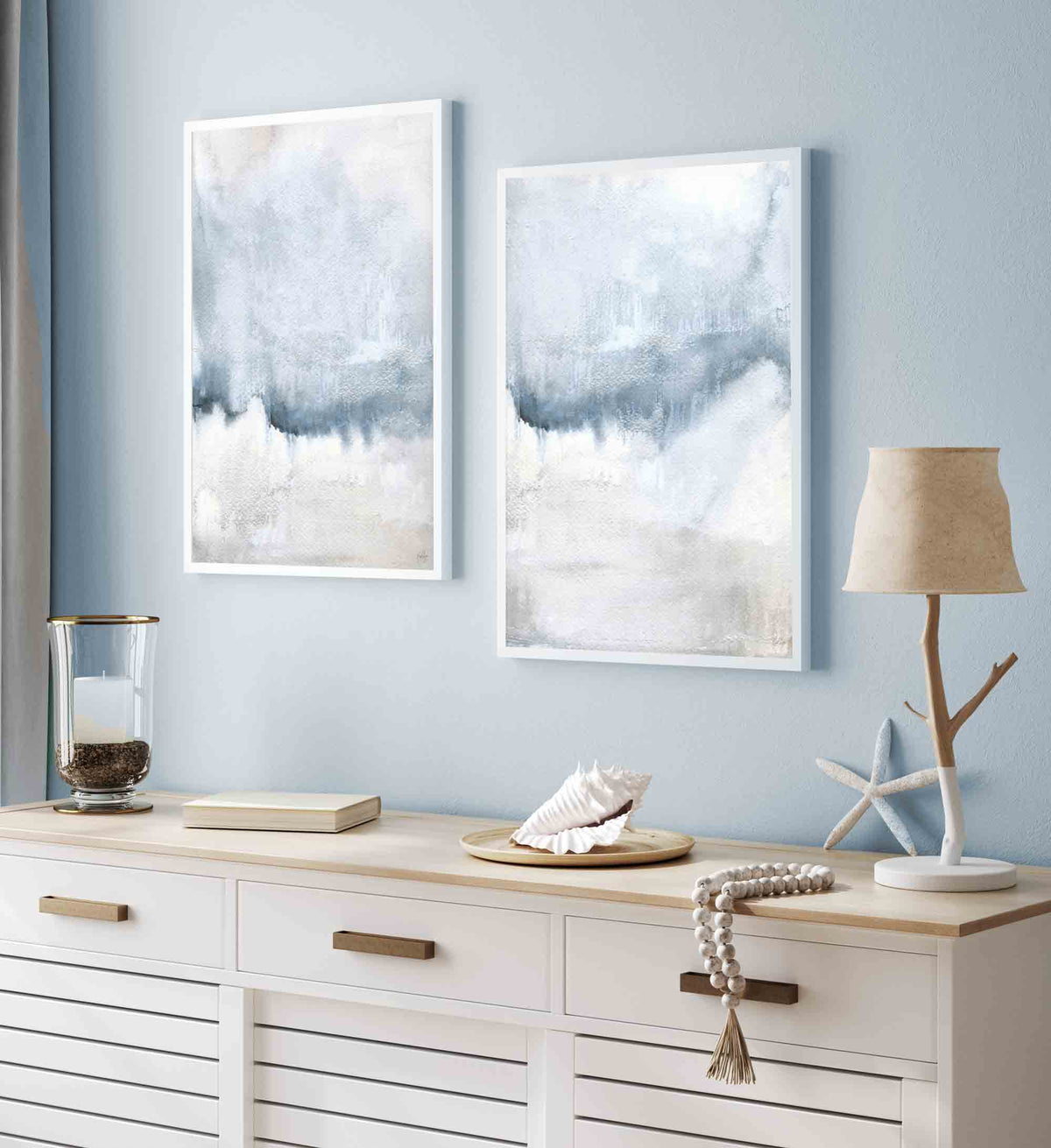 Abstract Seascape Wall Art Print - Set of 2